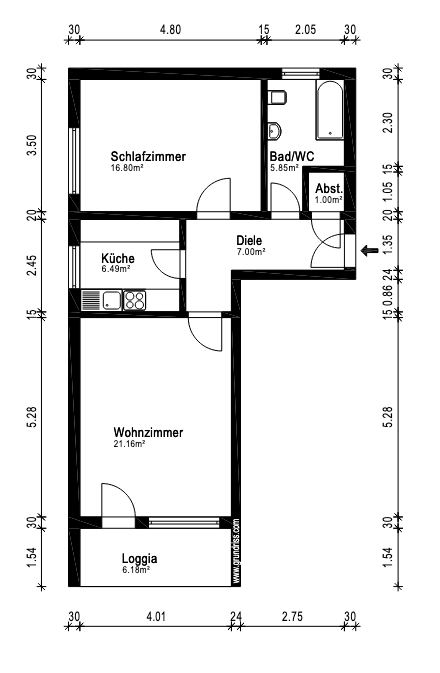 Grundrissplan zur Optimierung
