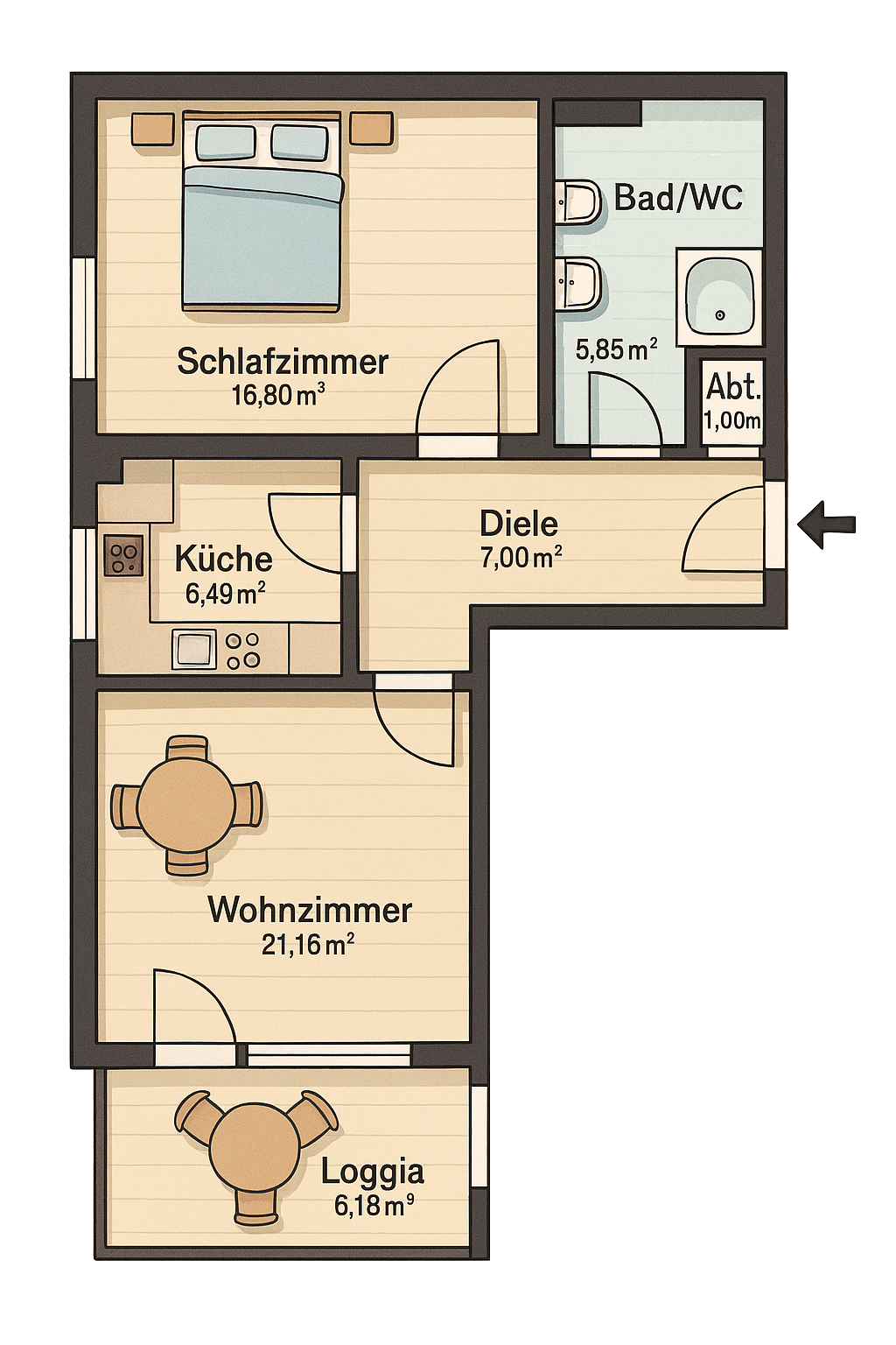 Mit künstlicher Intelligenz ersteller Grundriss