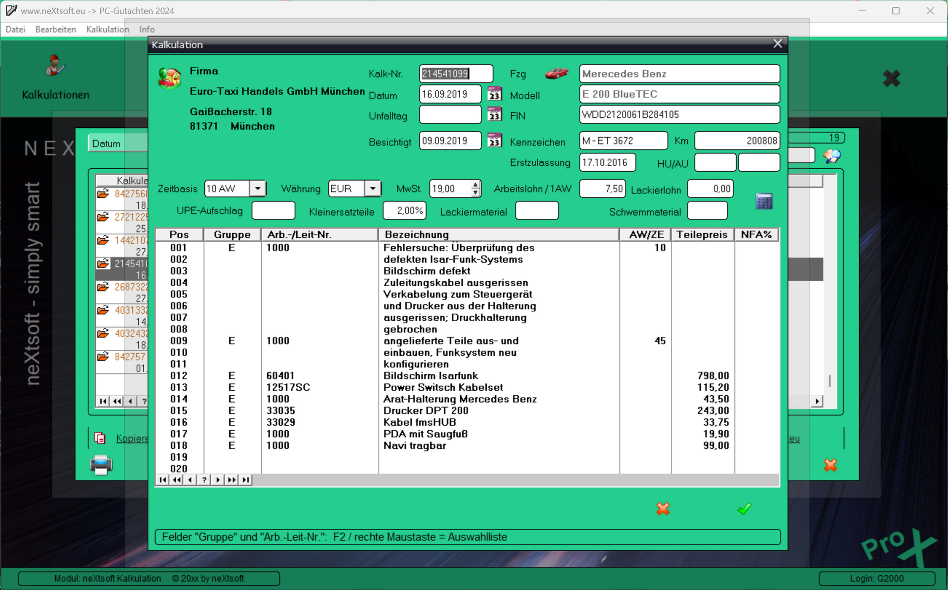 Modul: Manuelle Kalkulation