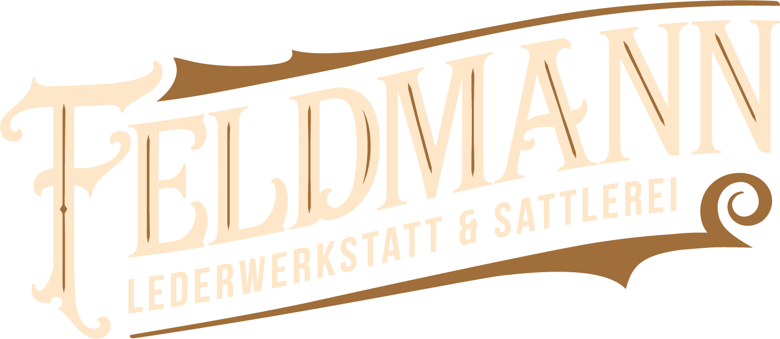 Sattlerei Feldmann: We <3 Leather Logo der Sattlerei Feldmann aus Fulda Rhön