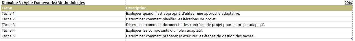 Domaine 3 : Agile Frameworks/Methodologies