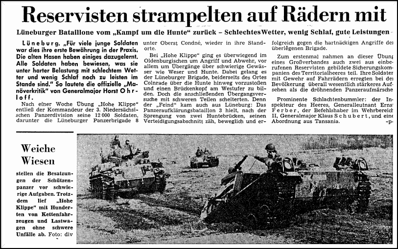 15.11.1972 Brigade- Rahmen Übung : Hohe Klippe. Quelle: LZ Brigade-Übung Hohe Klippe Panzergrenadierbataillon 82