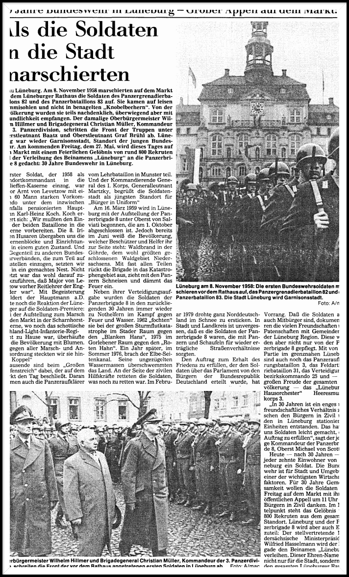 25.05.1988 30 Jahre Panzergrenadierbataillon 82. Quelle LZ 30 Jahre Panzergrenadierbataillon 82