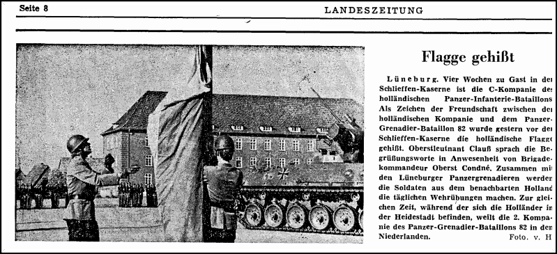05.10.1959 Kompanie-Austausch Holland - Deutschland. Quelle LZ Kompanie-austausch 2.Kompanie Panzergrenadierbataillon 82 und C Kompanie holländische Infanterie
