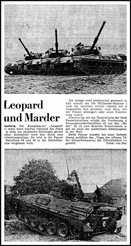 05.10.1971 Umrüstung des Panzergrenadierbataillon 82 auf Spz. Marder. Quelle: LZ Umrüstung auf Spz. Marder Panzergrenadiebataillon 82
