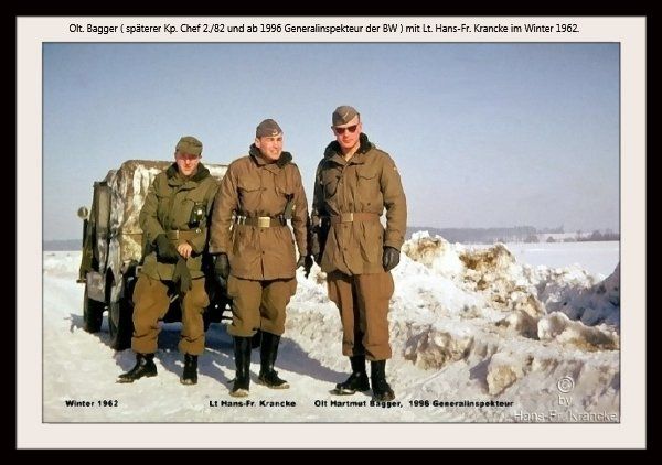 Der spätere General und Generalinspekteur der Bundeswehr- Hartmut Bagger, hier als Oberleutnant des Panzergrenadierbataillon82, im Winter 1962.