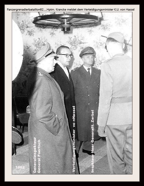 Panzergrenadierbataillon82 Besuch von Verteidigungsminister Kai Uwe von Hassel