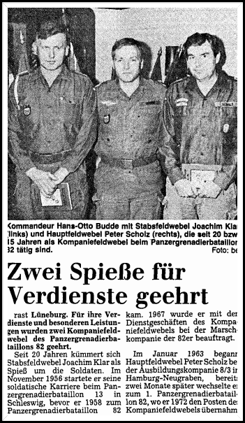 25 Jahre Panzergrenadierbataillon 82 HpFw. Peter Scholz ind StFw. Joachim Klar