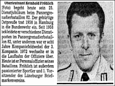 15.10.1981 Olt. Fröhlich begeht sein 25jähriges Dienstjubiläum , Quelle: LZ Olt. Reinhold Fröhlich
