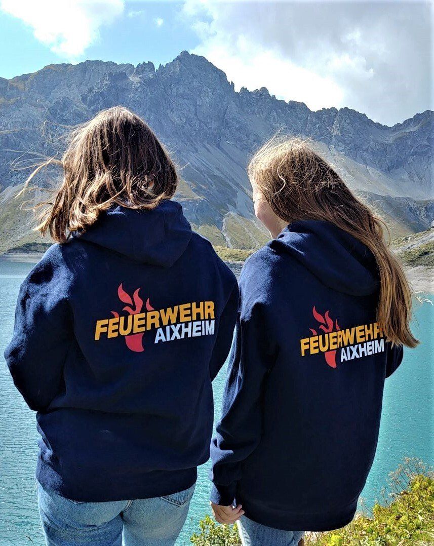 Bedruckte Hoodies mit Thermotransferdruck.