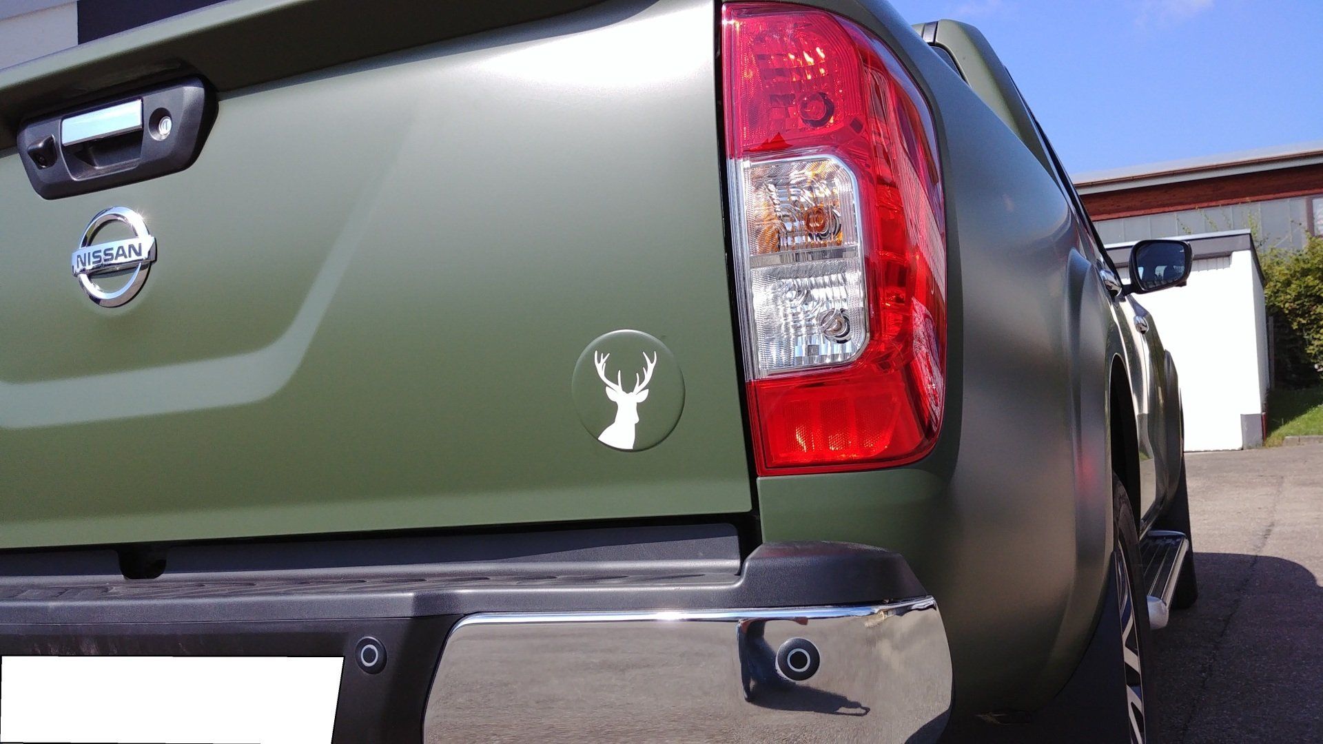 Car Wrapping, Pickup Olivgrün foliert