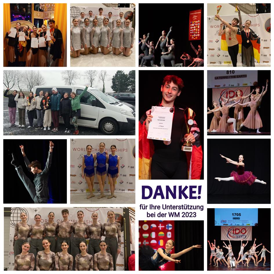 Bilder von der Teilnahme der Tanzgruppen des TV 1946 Groß-Gerau zu den IDO-World Championships Ballett, Jazz und Modern/Contemporary