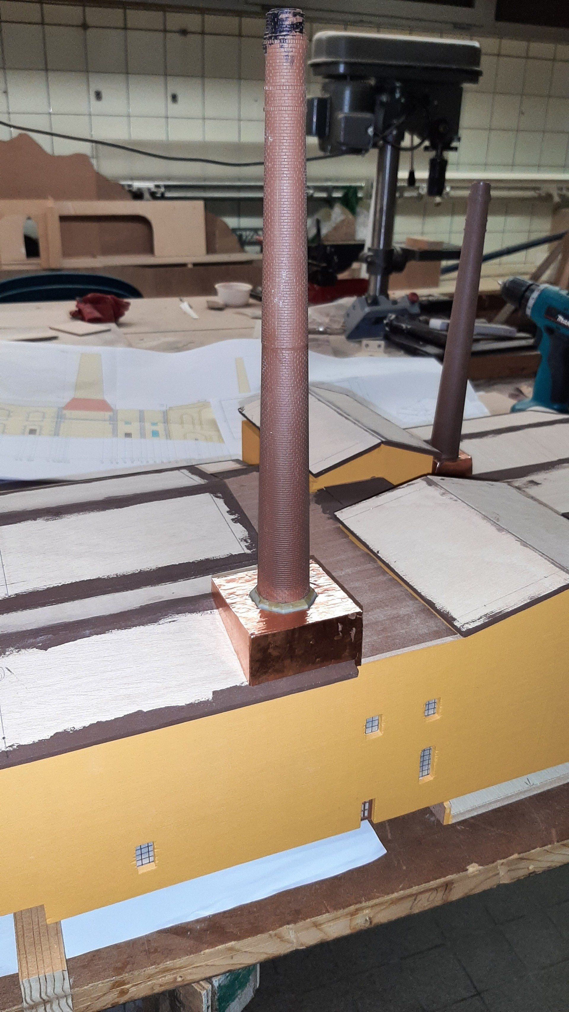 Stand: 23.12.2021 Bau der Kaminbasis mit Kupferblech