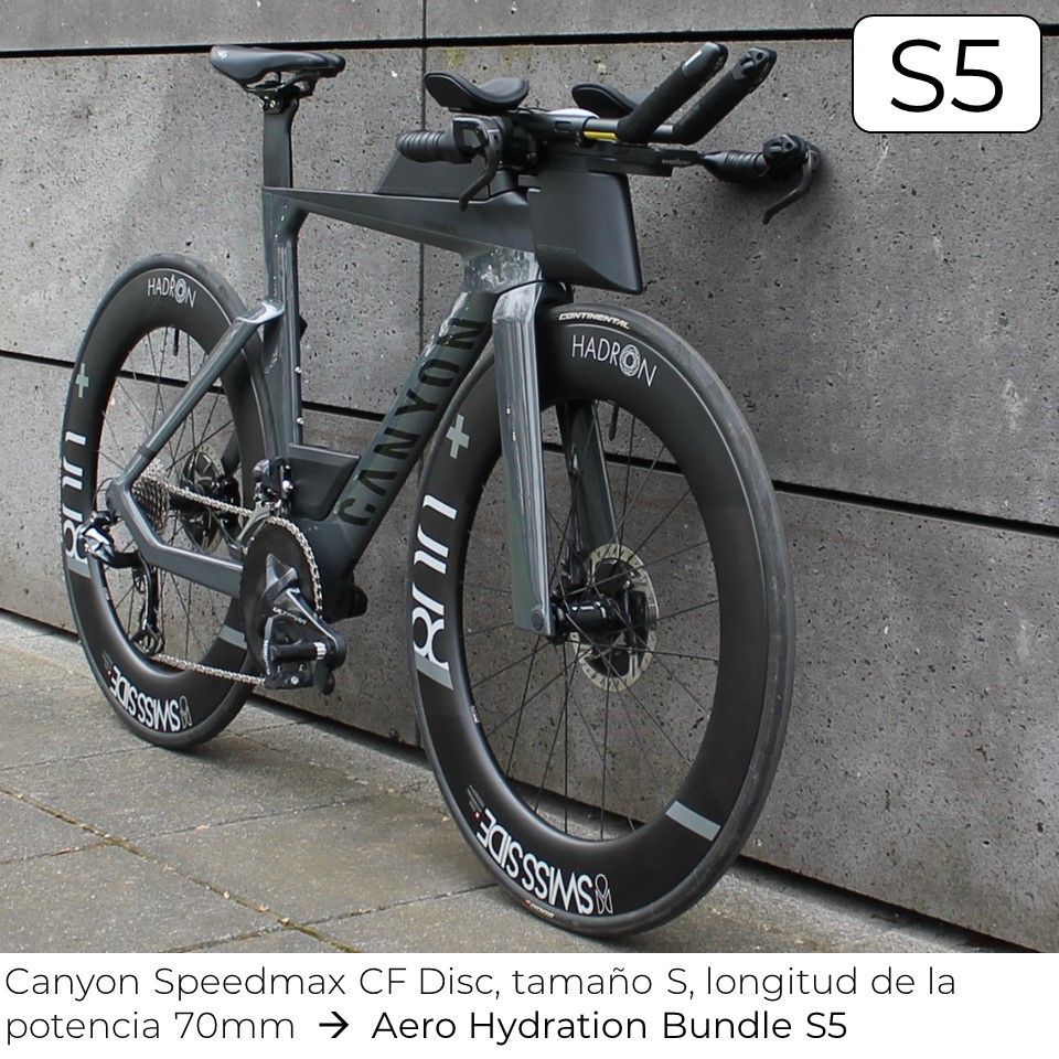 sistema de hidratación triathlon s5 de www.stealth-parts.com/es en canyon speedmax cf disc tamaño s