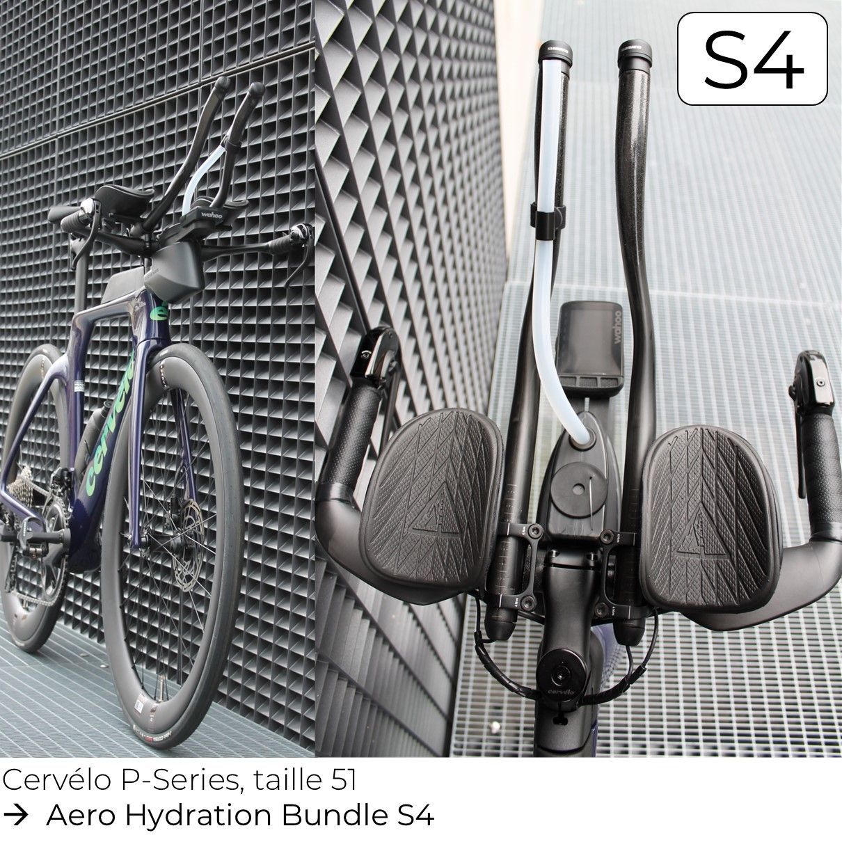 système d'hydratation triathlon bta s4 de www.stealth-parts.com/fr sur cervélo p-series taille 51