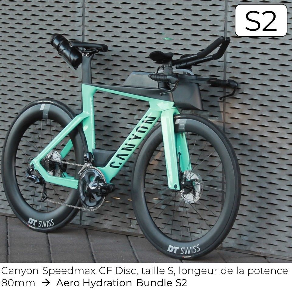système d'hydratation triathlon s2 de www.stealth-parts.com/fr sur canyon speedmax cf disc taille s