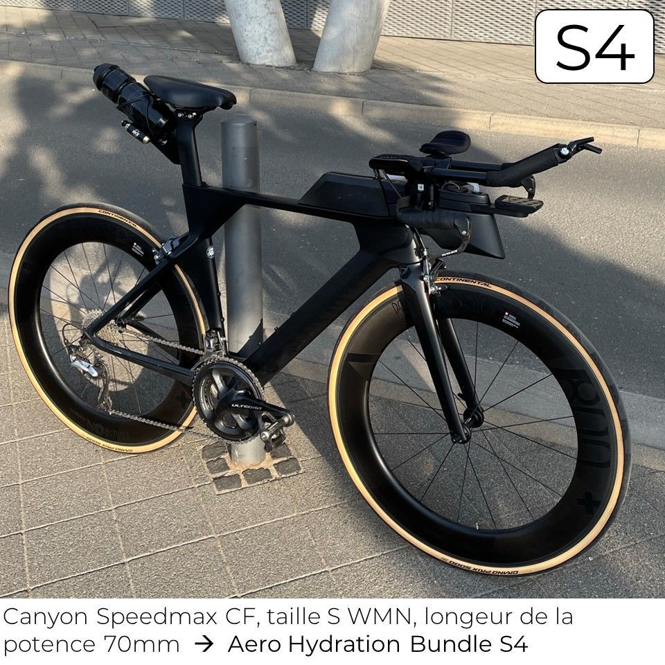 système d'hydratation triathlon s3 de www.stealth-parts.com/fr sur canyon speedmax cf taille s wmn