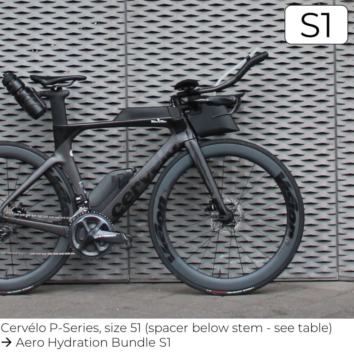 triathlon drinking system s1 from www.stealth-parts.com/en-gb on cervélo p-series size 51