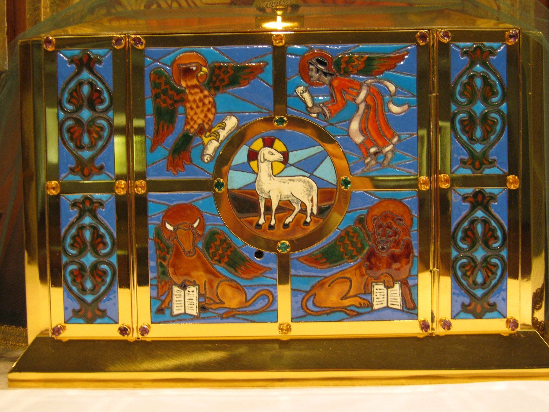Tabernacolo con smalti evangelisti