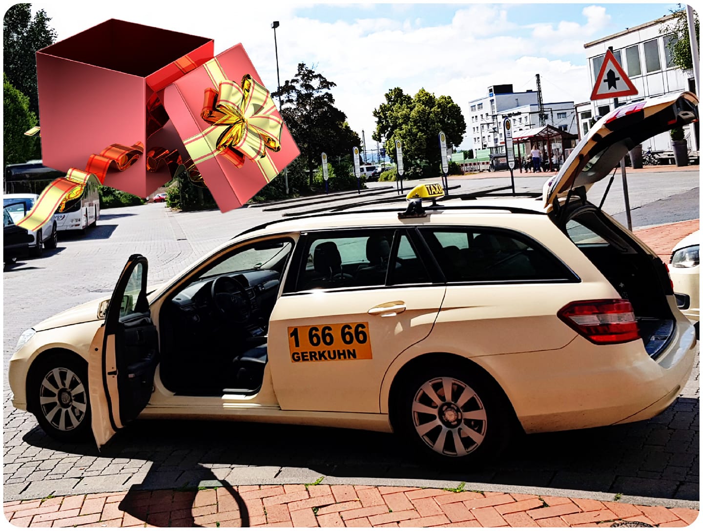 Taxi mit Geschenk - Gutschein