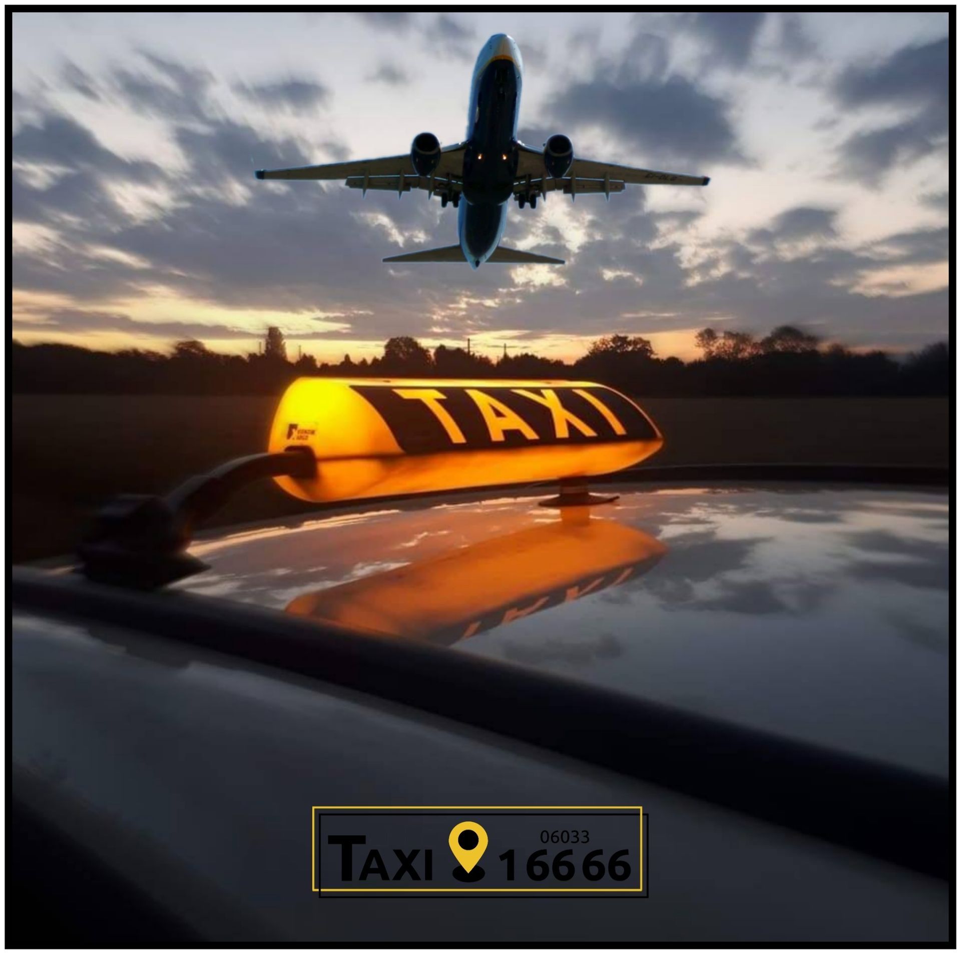 Flugzeug über Taxi