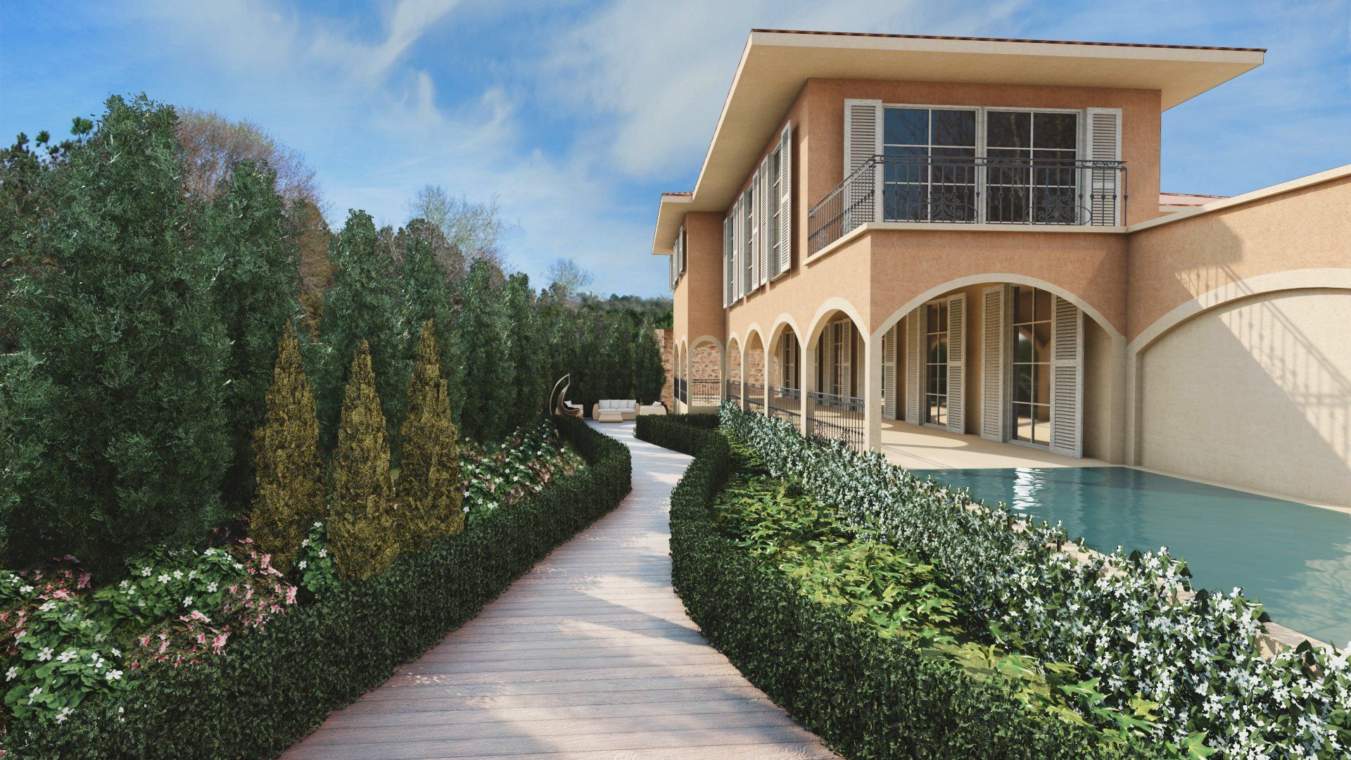 Render proyecto paisajismo en Mallorca