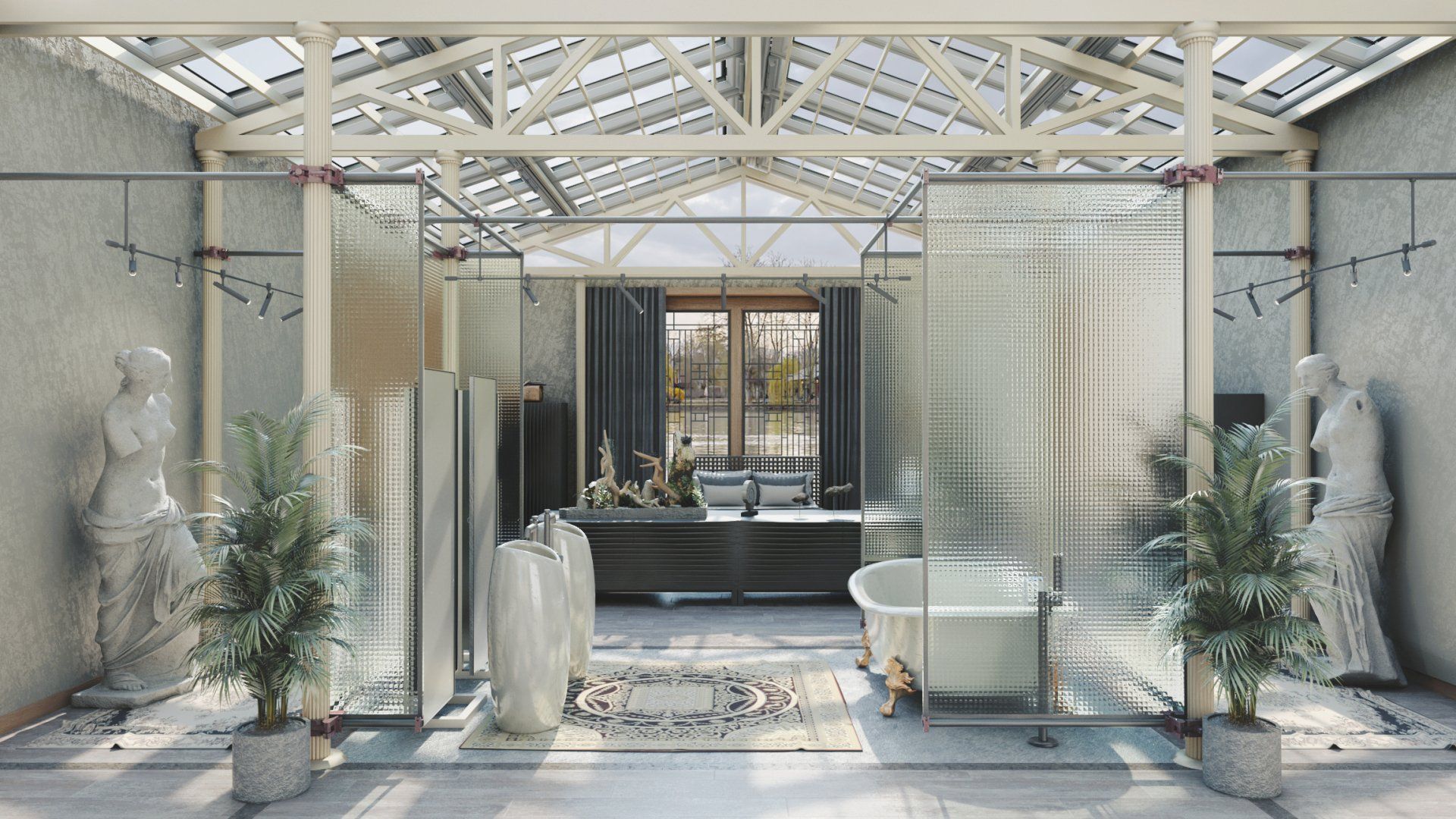 Render de propuesta para ineriorismo antiguo invernadero