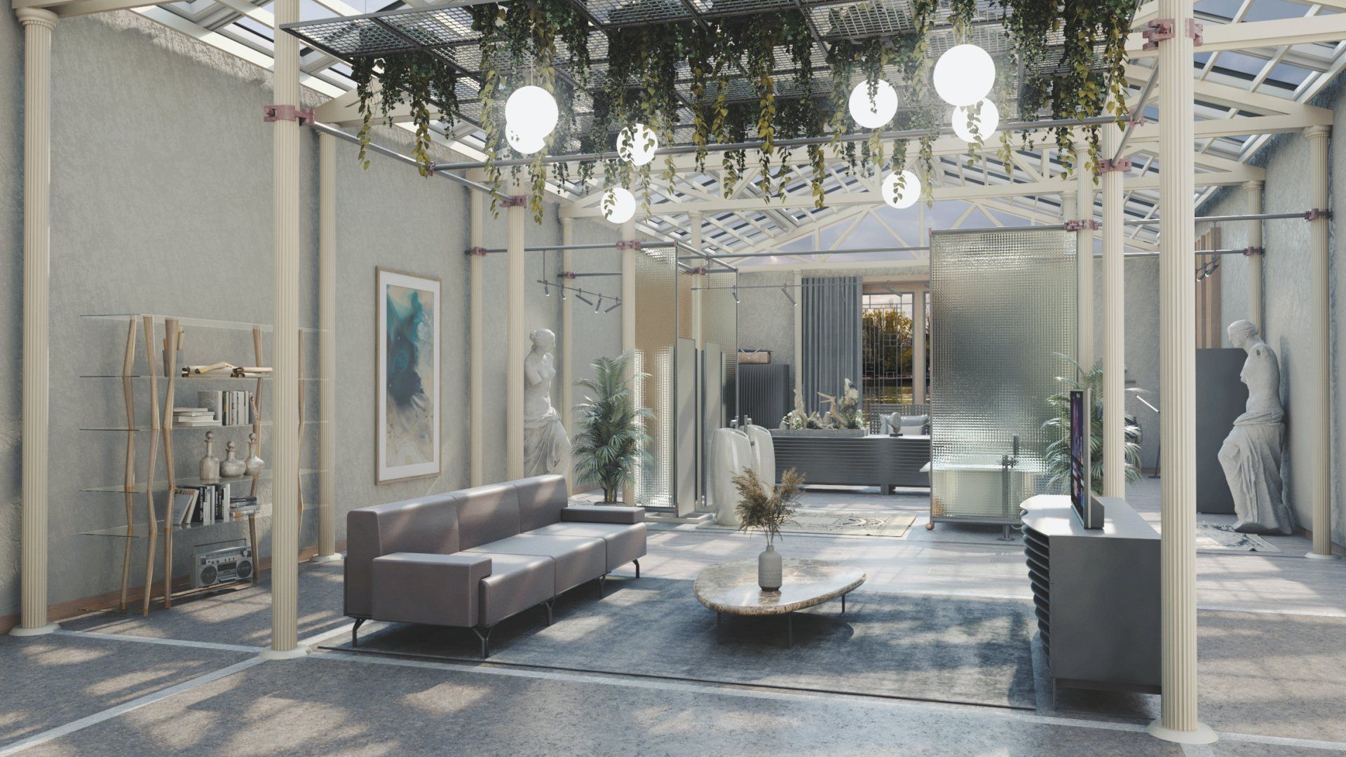 Render de propuesta para ineriorismo antiguo invernadero