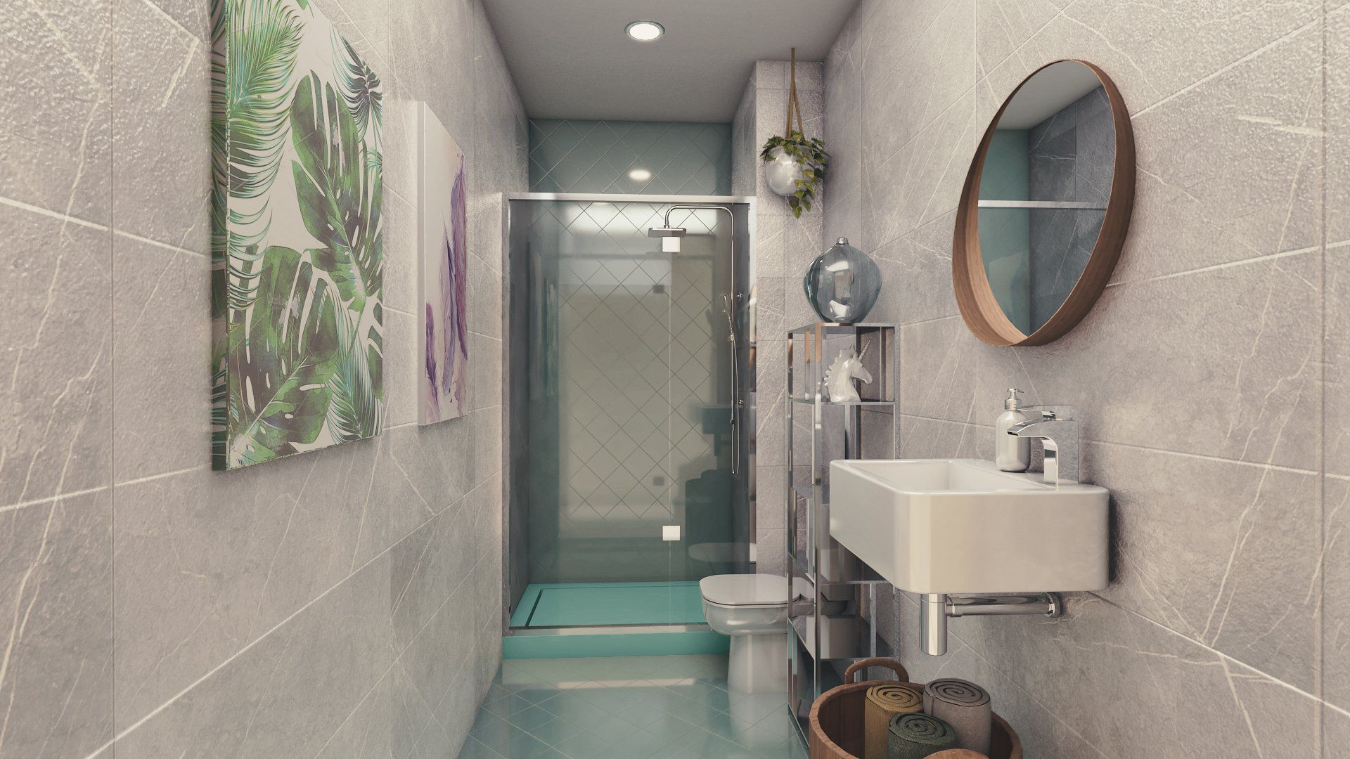 Realización de proyecto de Interiorismo para 3 viviendas de 80m2 en rehabilitación para constructora. Definición y realización de renders de los diferentes espacios para la reforma de las viviendas. Estilo vintage.