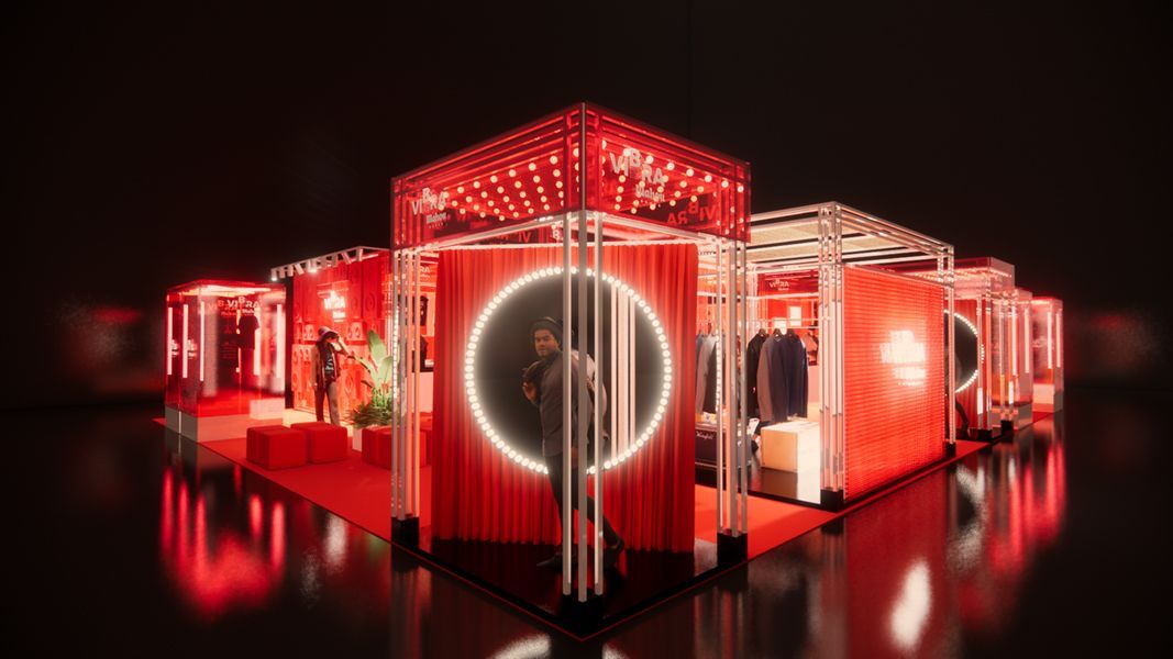 Render de propuesta para stand evento VibraMahou