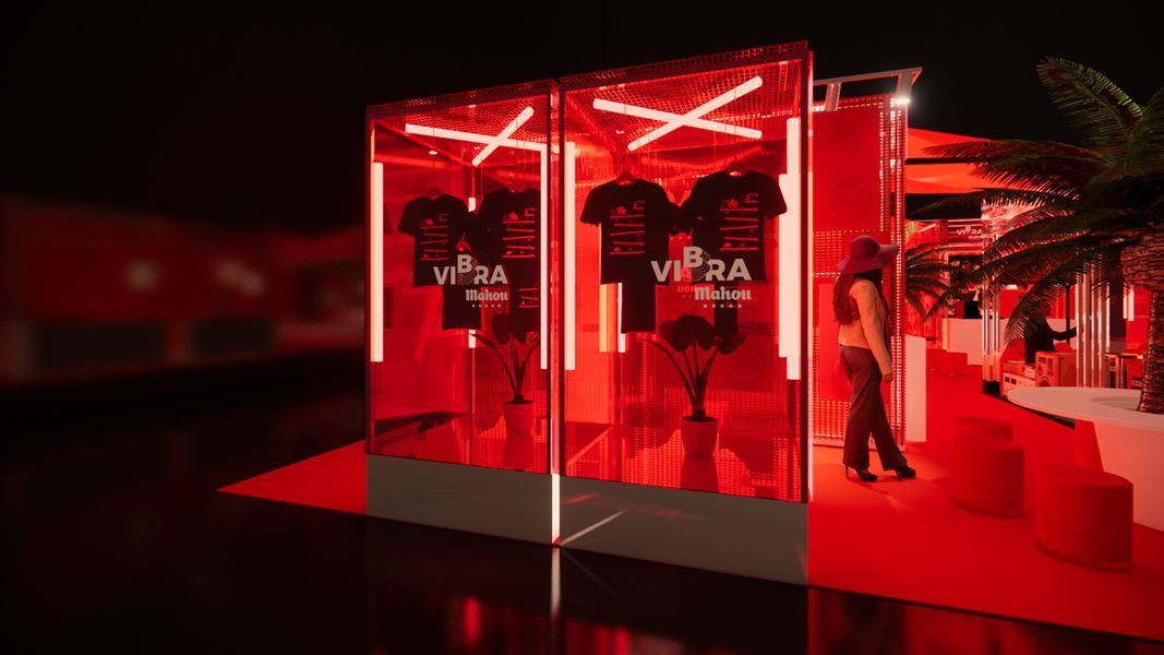 Render de propuesta para stand evento VibraMahou