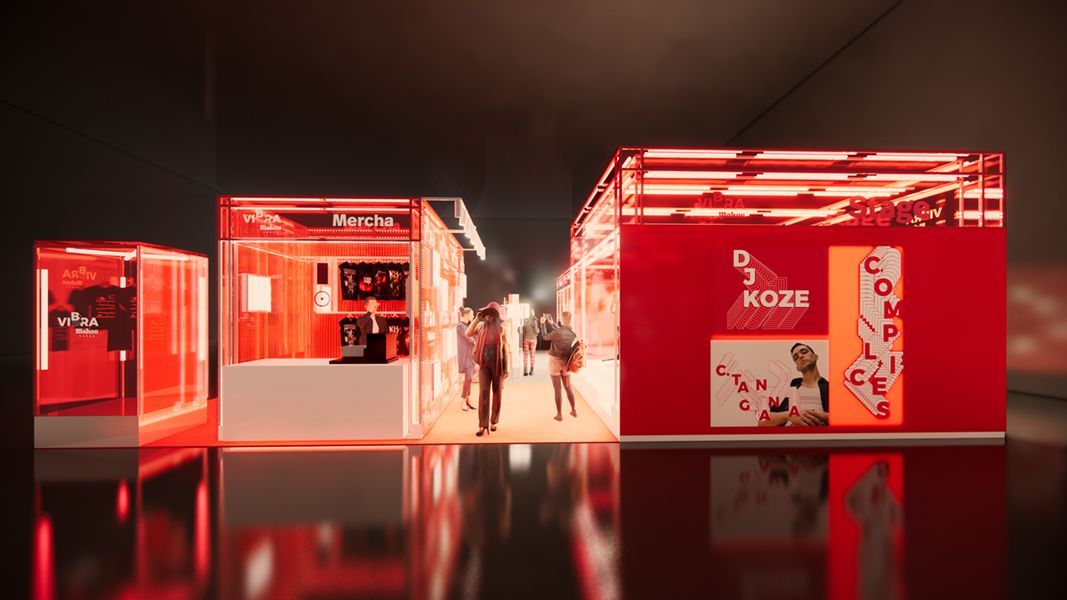 Render de propuesta para stand evento VibraMahou