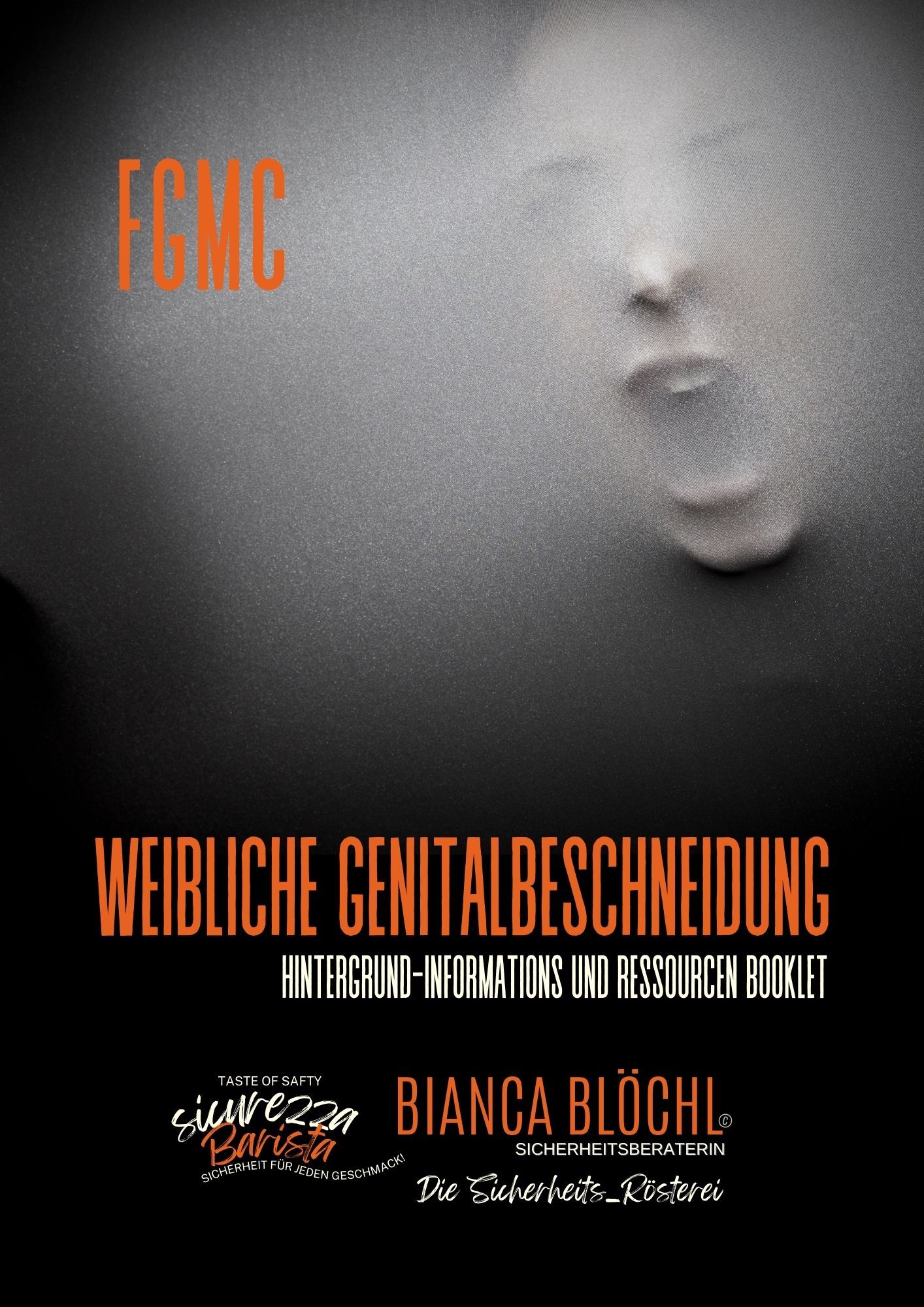 „Nahaufnahme von einem verdecktem Gesicht, Vor Schmerz laut schreiend, abstrahiert dargestellt, um Aufmerksamkeit auf Schutz, Würde und Gesundheit zu lenken.“