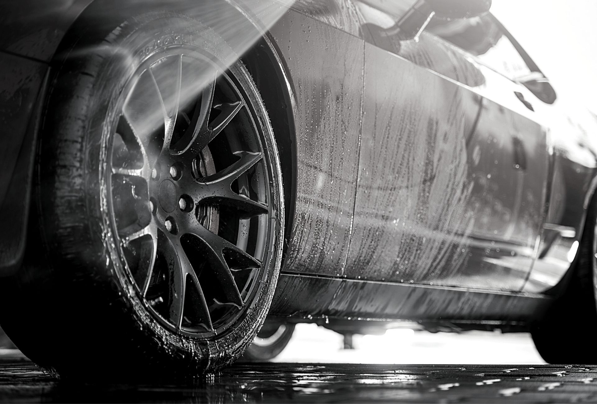 Black and White Motorbike