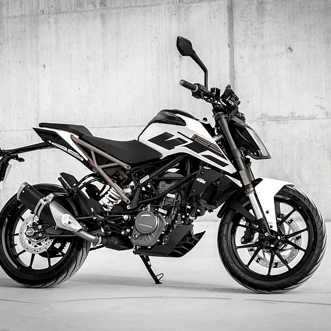 Black and White Motorbike