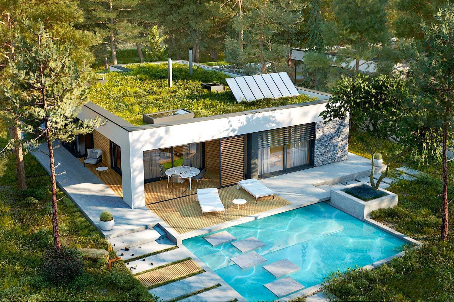 Maison modern en bois