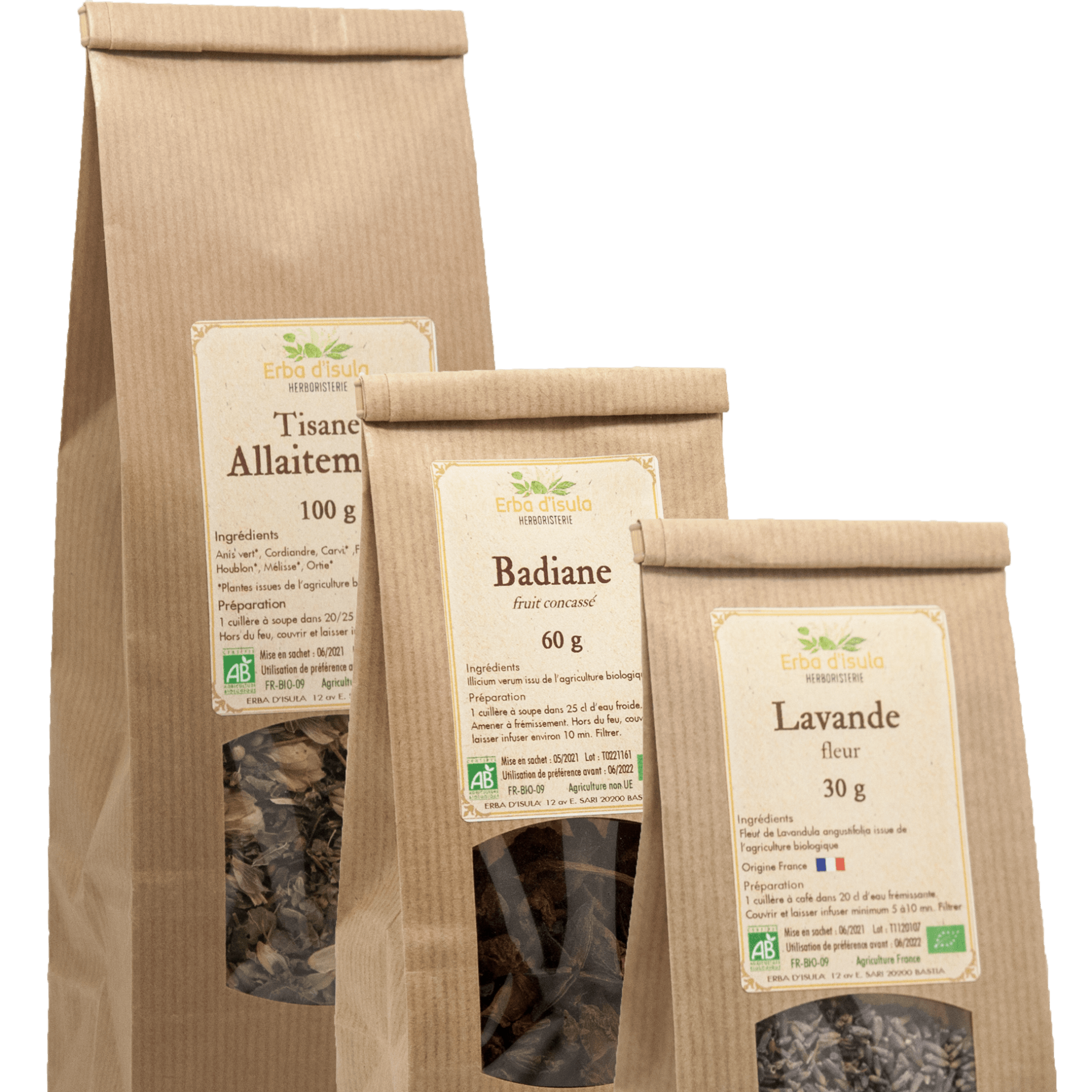 Tisane vrac en sachets refermables Tisane vrac en sachets refermables kraft