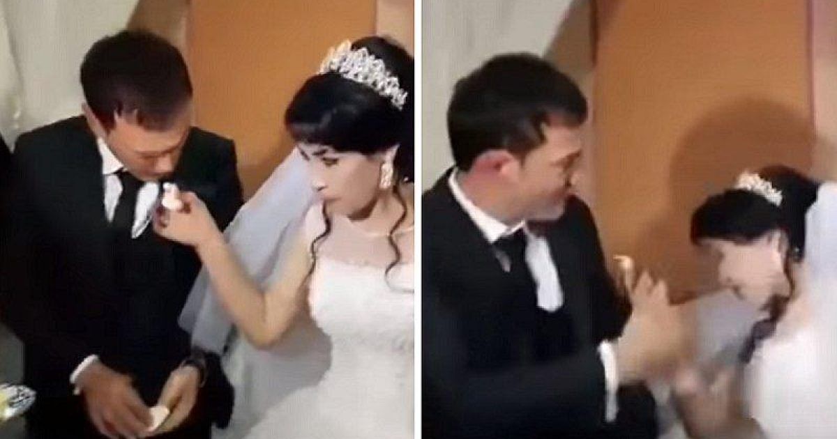 hombre da bofetada a novia