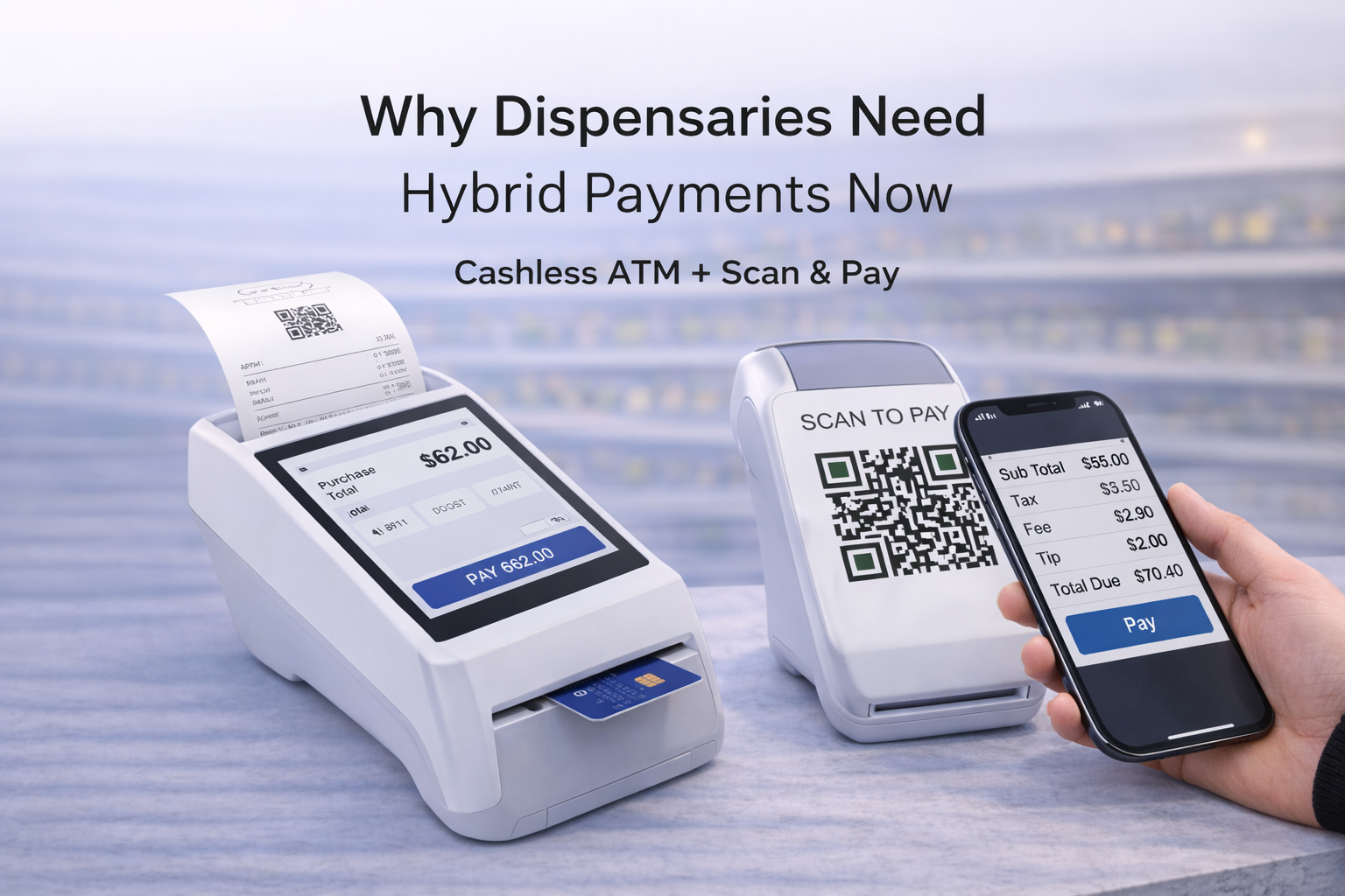 Image - Cashless ATM + Scan & Go Payment terminals for dispensaries.