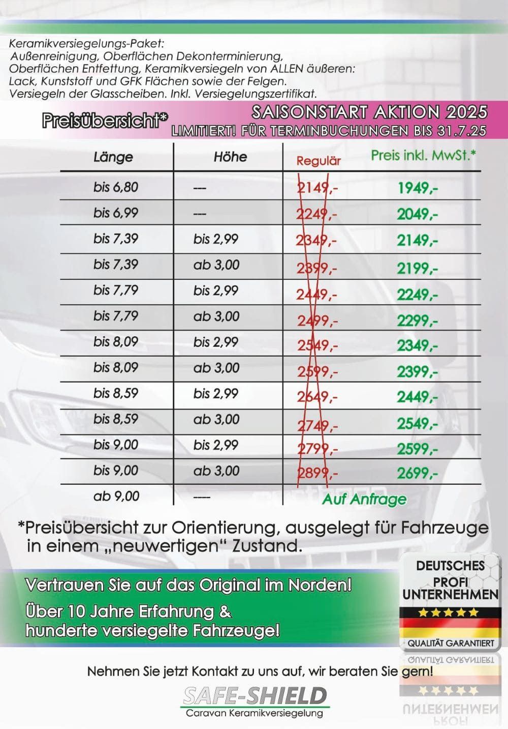 Preis einer Keramikversiegelung preisliste fuer kosten keramikversiegelung wohnmobil