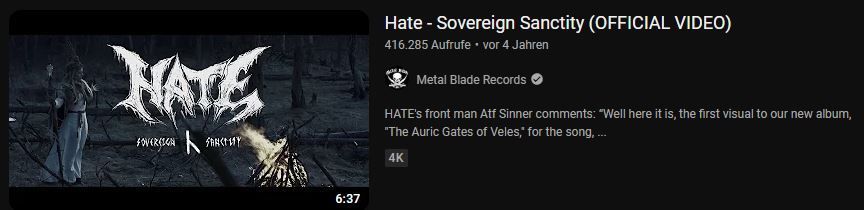 Click to watch on Youtube HATE - BADEN IN BLUT 2024 - Youtube teaser image