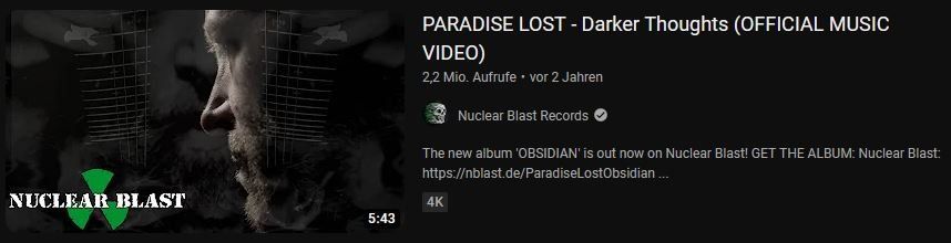 PARADISE LOST BiB 2023 - Youtube teaser image