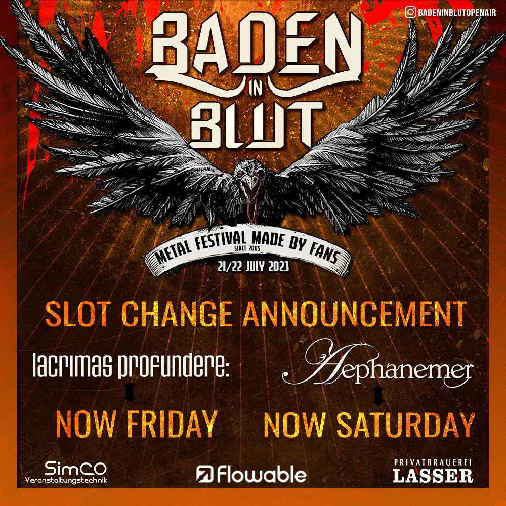 Baden in Blut 2023 - Slot Change Announcement