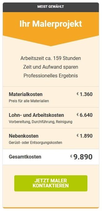 Malerarbeiten Kosten Rechner Malerarbeiten Kosten Rechner