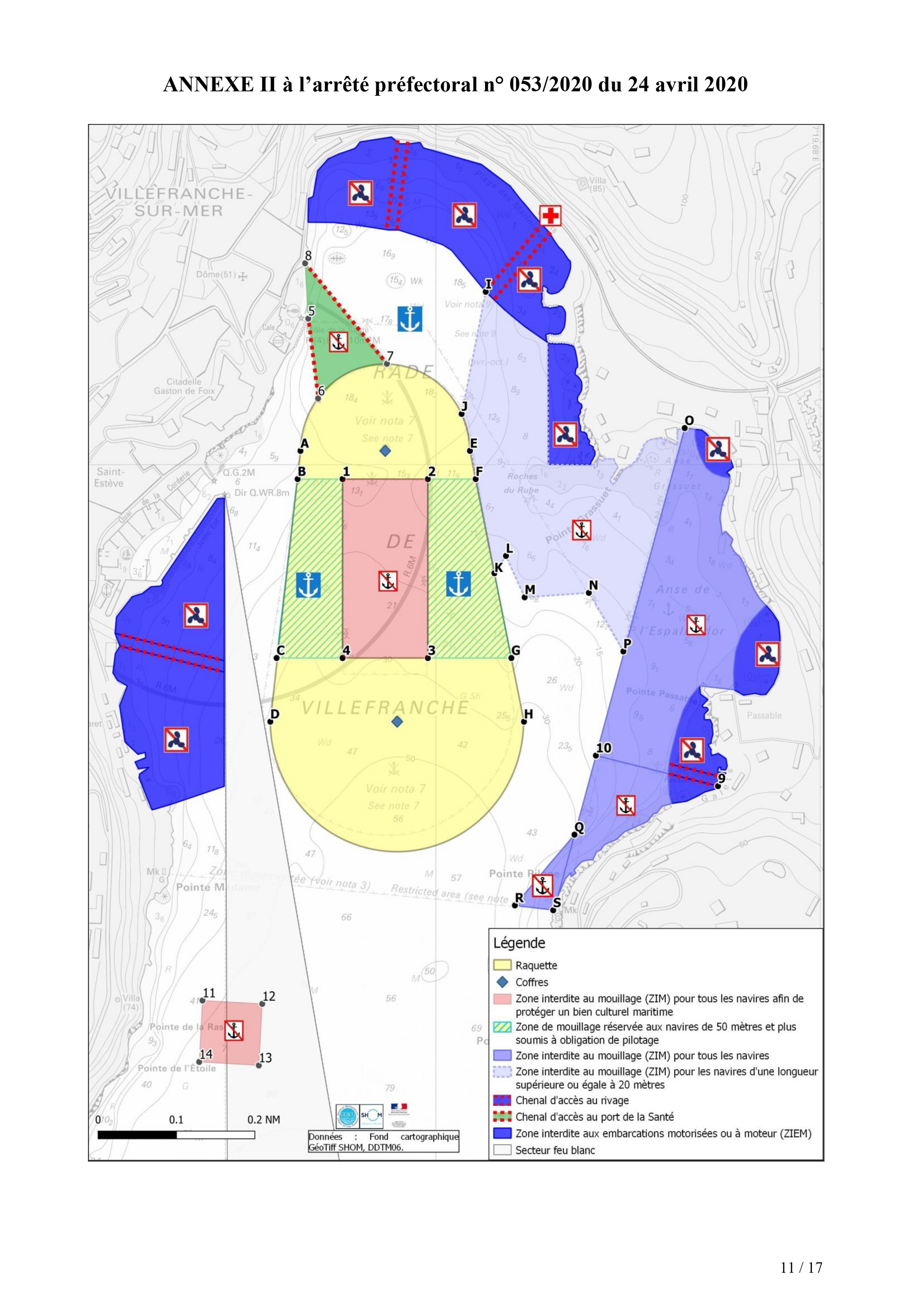 carte de navigation maritime rade de villefranche sur mer