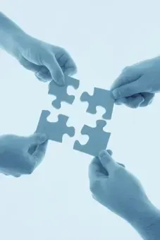 Jigsaw pieces coming together