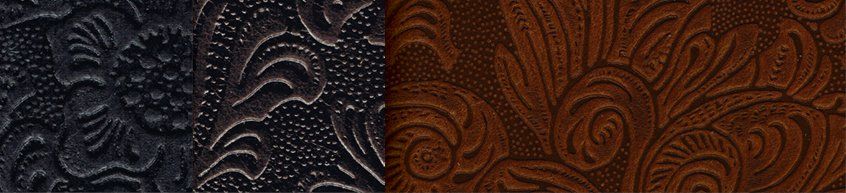 L40 Büffelleder Anilinleder, geölt Floral-Prägung Büffelleder Anilinleder, geölt Floral-Prägung