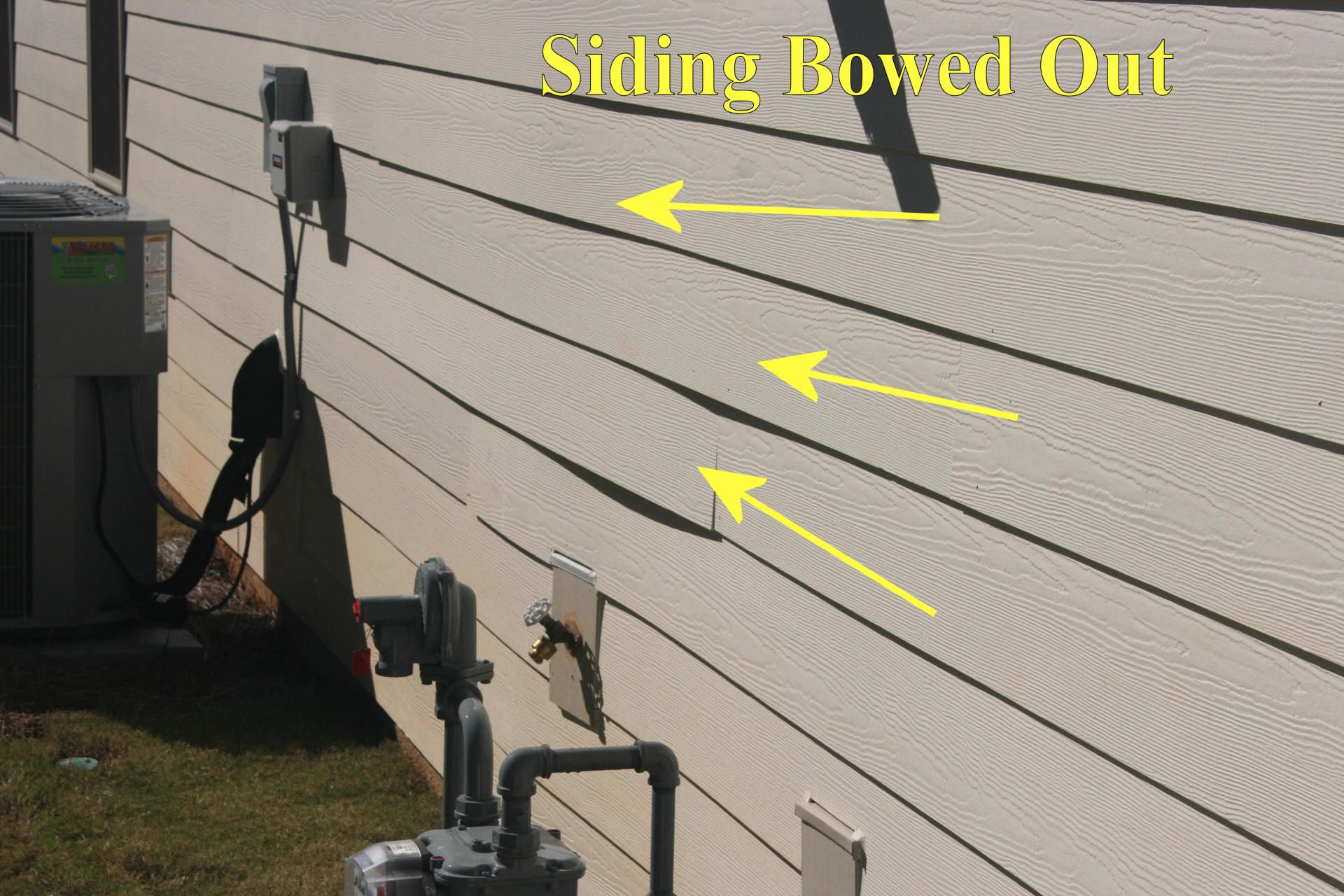 Poor workmanship on siding.