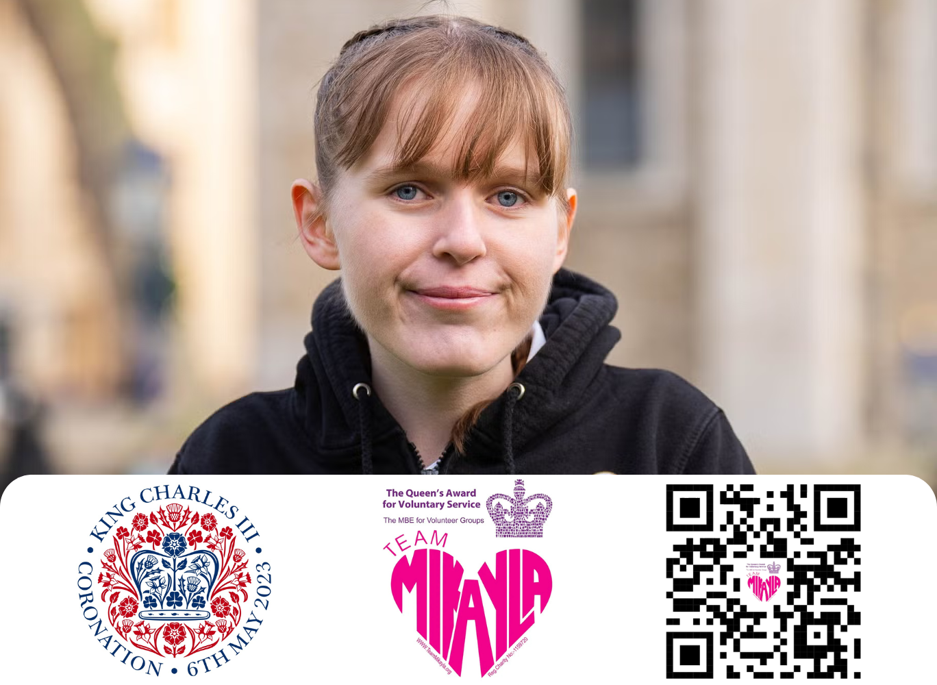 Team Mikayla, our inspiration Mikayla and mum Natasha at the ITV studio.