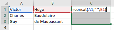 Excel : fonction concat